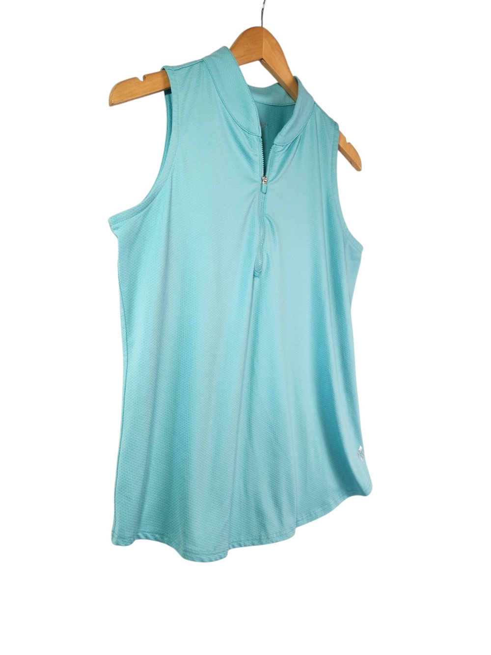 Jofit Women’s Aqua Sleeveless Golf Polo Top Quarter Zip Athletic Tank Size Large - Picture 9 of 12